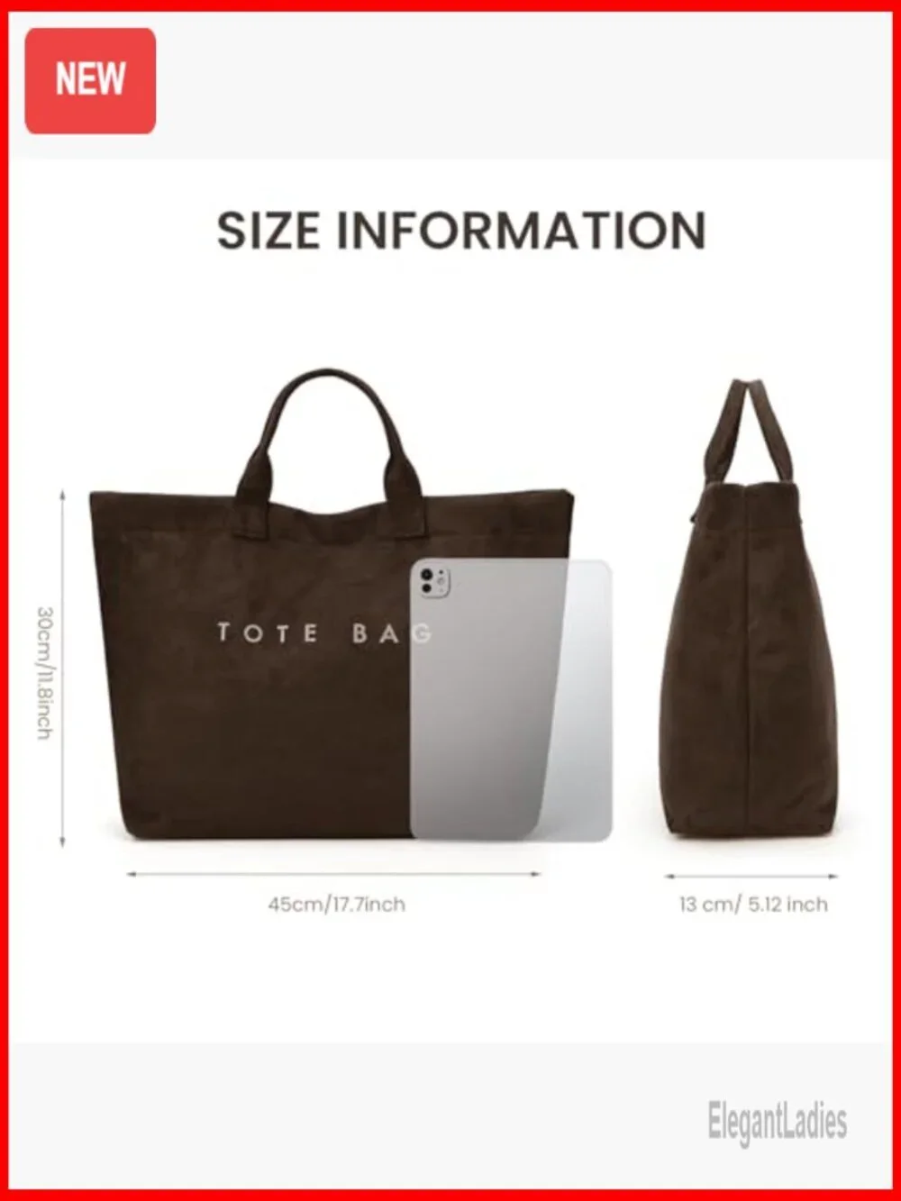 Suede Hobo Tote Bag Minimalist Chic Work Travel Handbag Large Capacity
